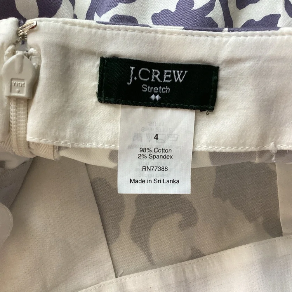 J. Crew Printed Cotton Sateen Skirt Size  4